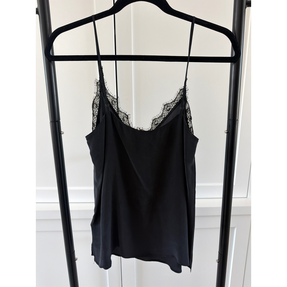 Anine Bing Black Lace Trim Camisole Top - Picture 2 of 3